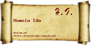 Homola Ida névjegykártya
